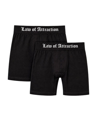 Law of Attraction Cotton Boxer Briefs — 2-Pack — Product mockup / flat lay