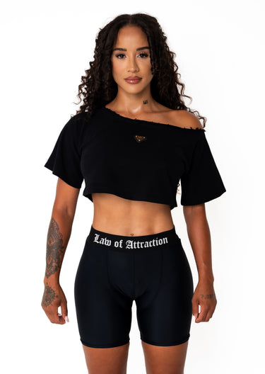 WOMEN OFF- SHOULDER CROP