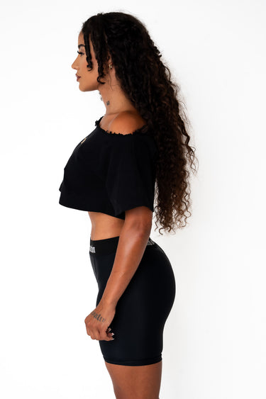 WOMEN OFF- SHOULDER CROP