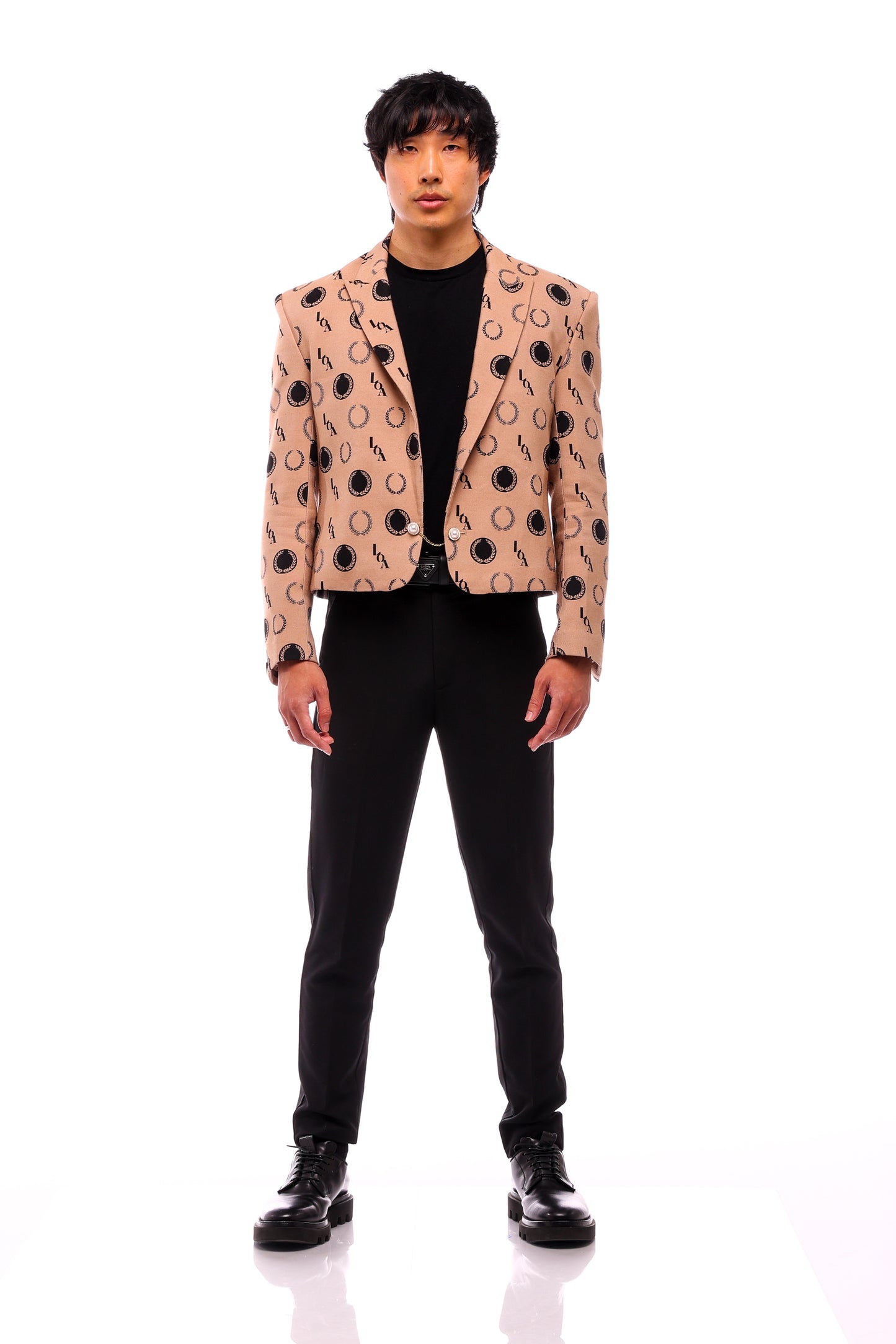 Jacquard Wreath Cropped Coat