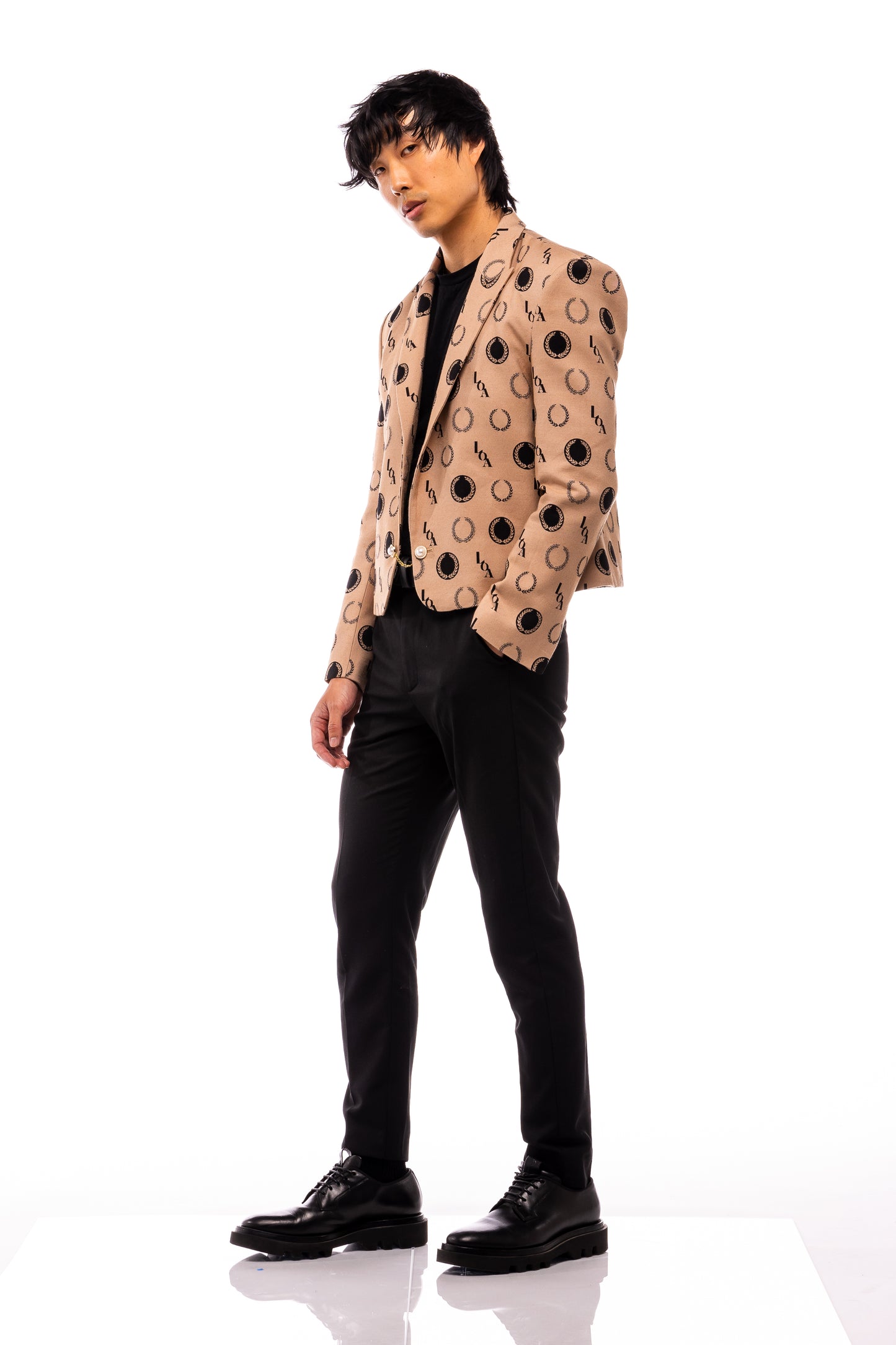 Jacquard Wreath Cropped Coat