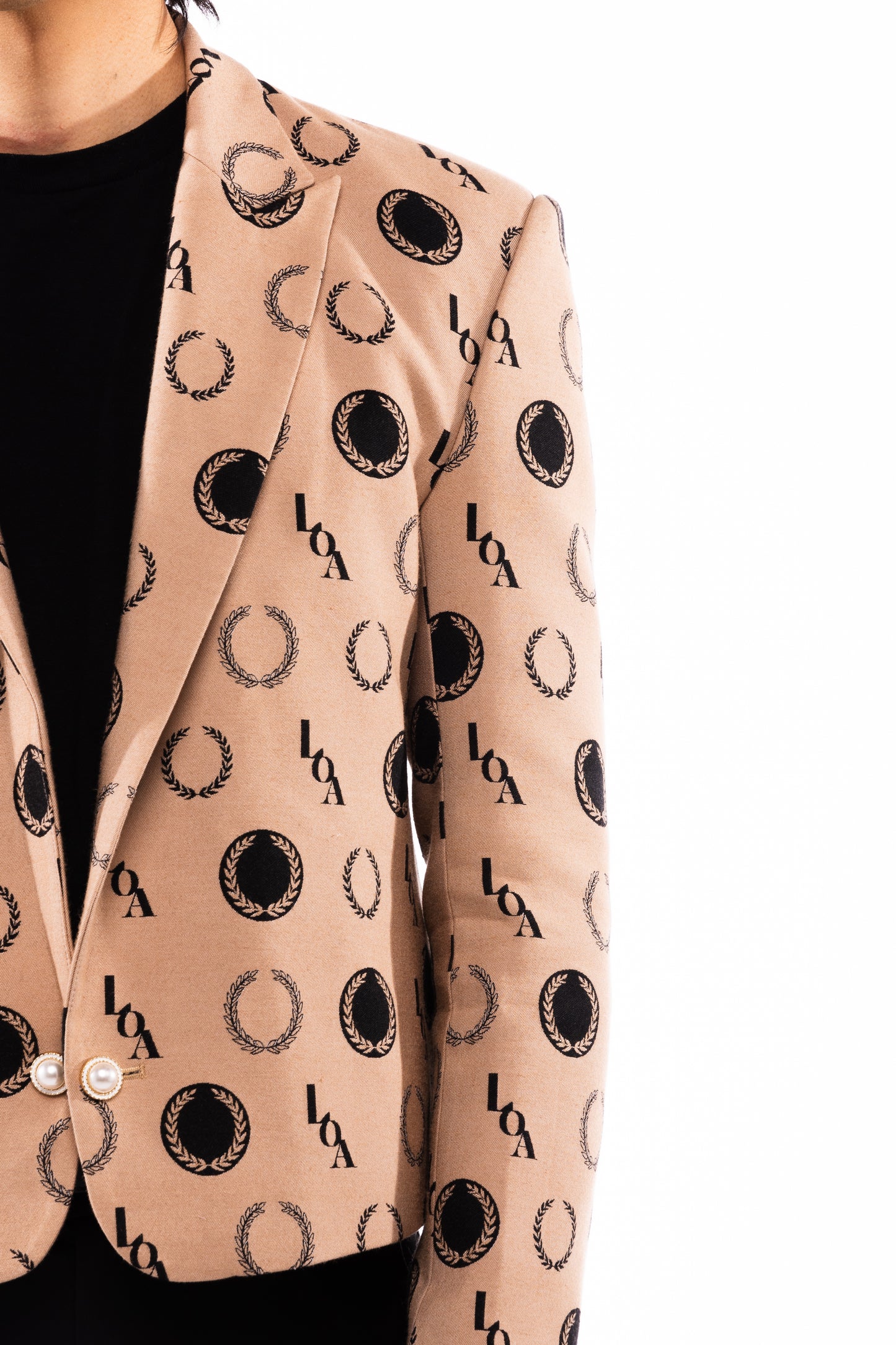 Jacquard Wreath Cropped Coat