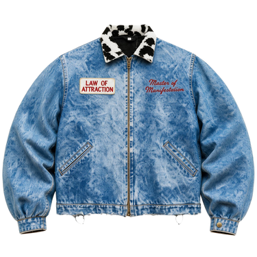 Blue Manifestation Master Denim & Cowhide Jacket front