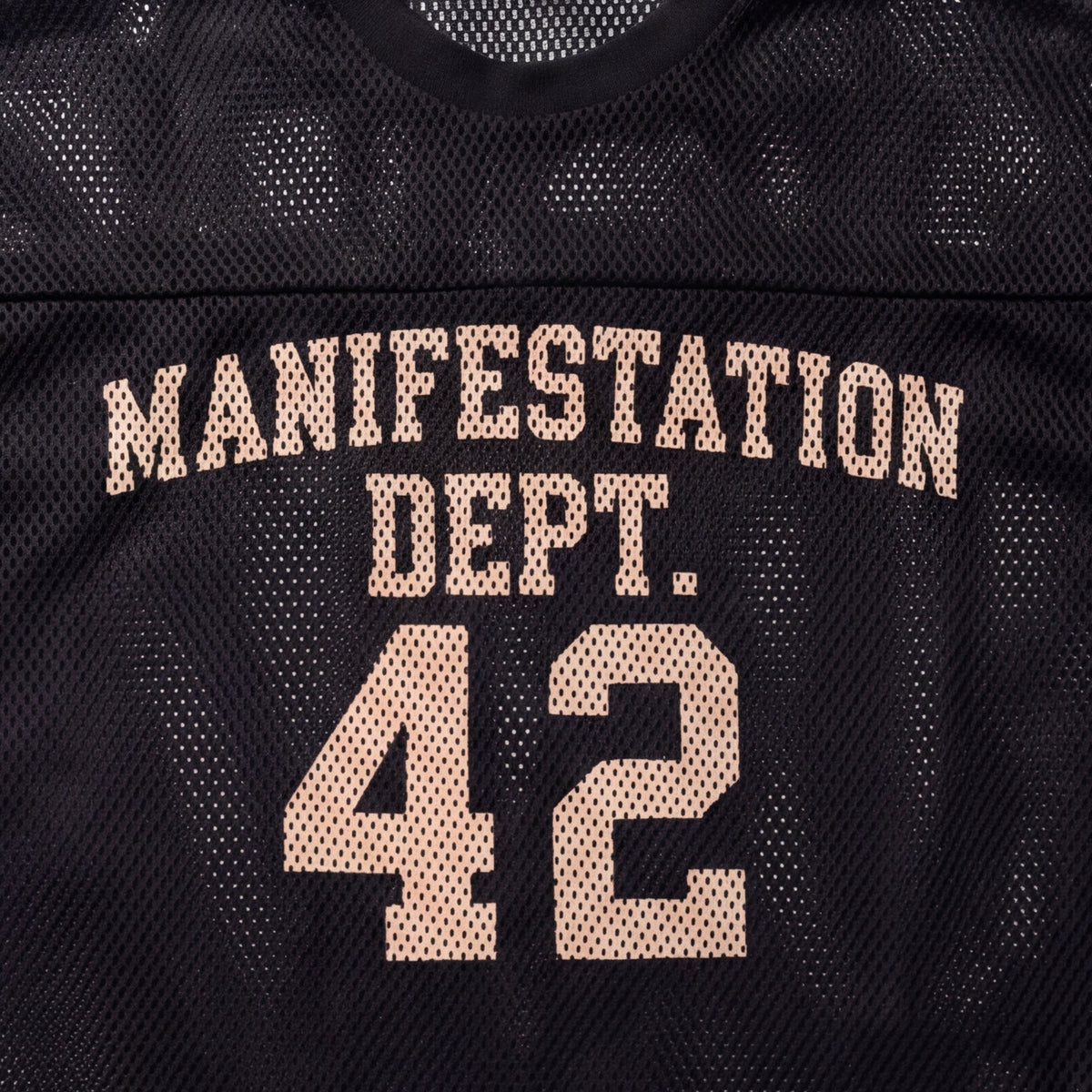 MANIFESTATION DEPT. FOOTBALL JERSEY — Open mesh and front print detail