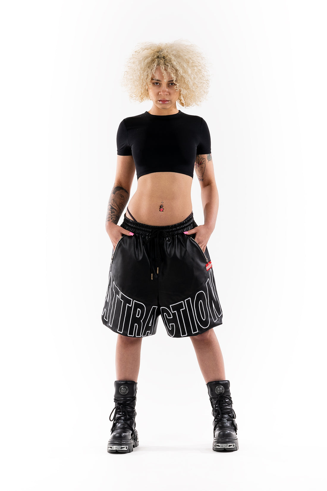 "ATTRACTION" 2 Tone Leather Short