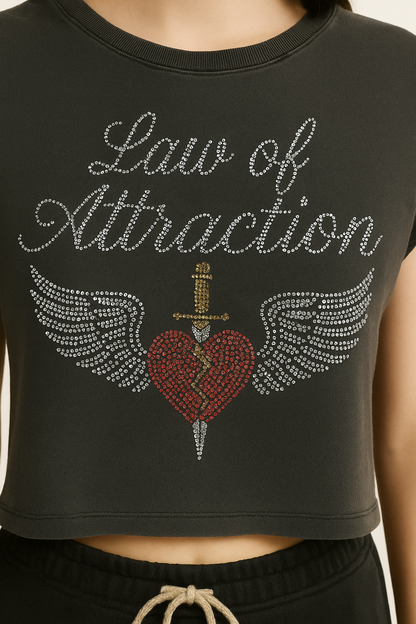LOA Rhinestone Cropped Tee