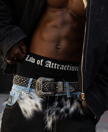 COW HIDE x SELVEDGE DENIM