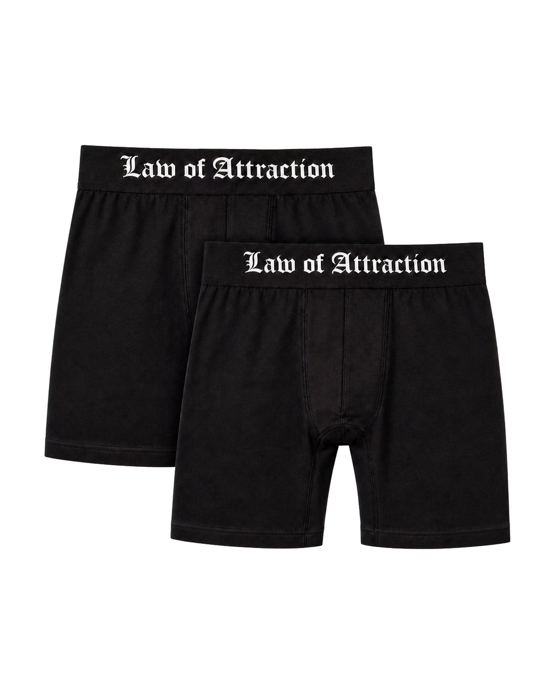 Law of Attraction Cotton Boxer Briefs — 2-Pack — Product mockup / flat lay