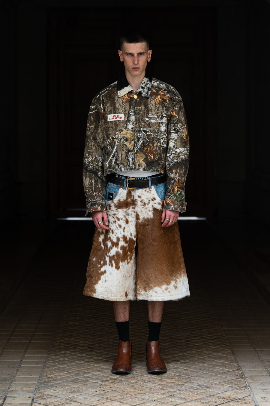 RARE BROWN COWHIDE DENIM™ Short
