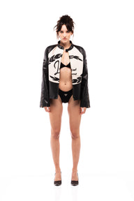 Leather Wreath Moto Jacket [Lightweight] UNISEX