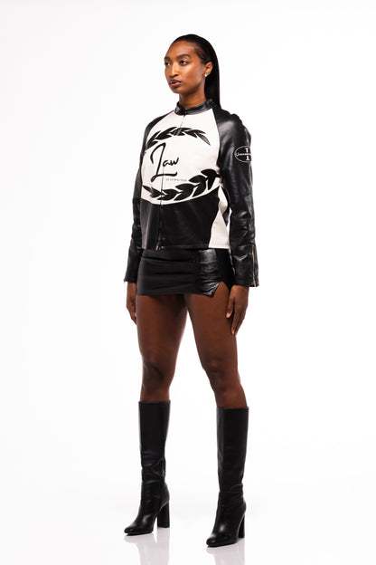 Leather Wreath Moto Jacket [Lightweight] UNISEX