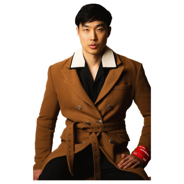 [THE RED LABEL] Manifestation Wool Overcoat — Model / lifestyle