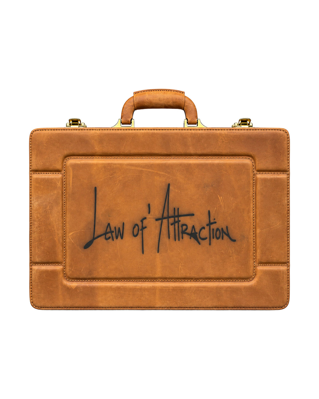 THE LAW OF ATTRACTION MONROE BRIEF CARAMEL — Product mockup / flat lay