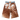BROWN COWHIDE DENIM™ JORT — back studio flat