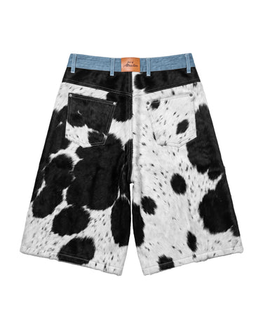 Black Cowhide x Denim™ GODSPEED Short — Product mockup / flat lay
